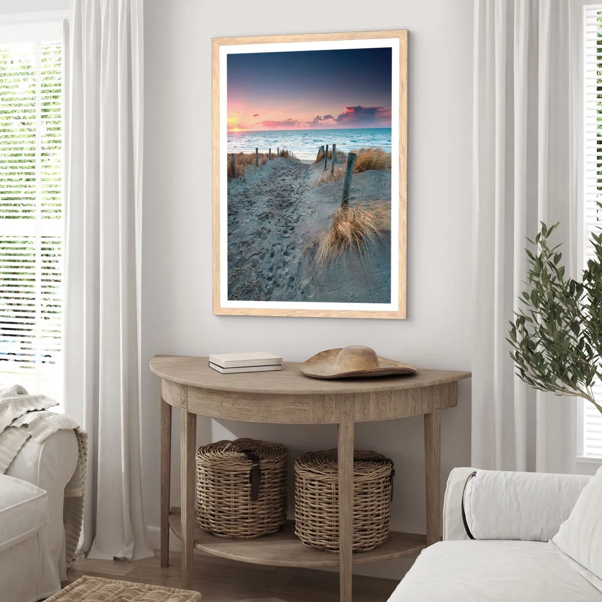 Poster în ramă de stejar deschis - Ai revărsat un curcubeu cu splendoare radiantă... - 70x100 cm