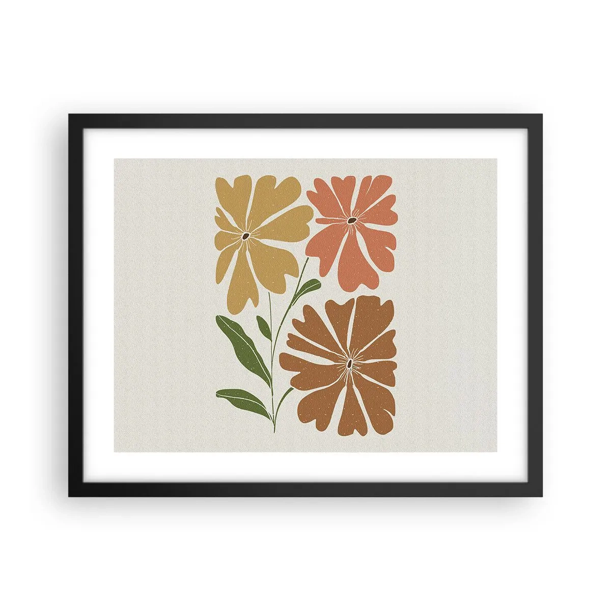 Poster în ramă neagră - Natură și geometrie - 50x40 cm