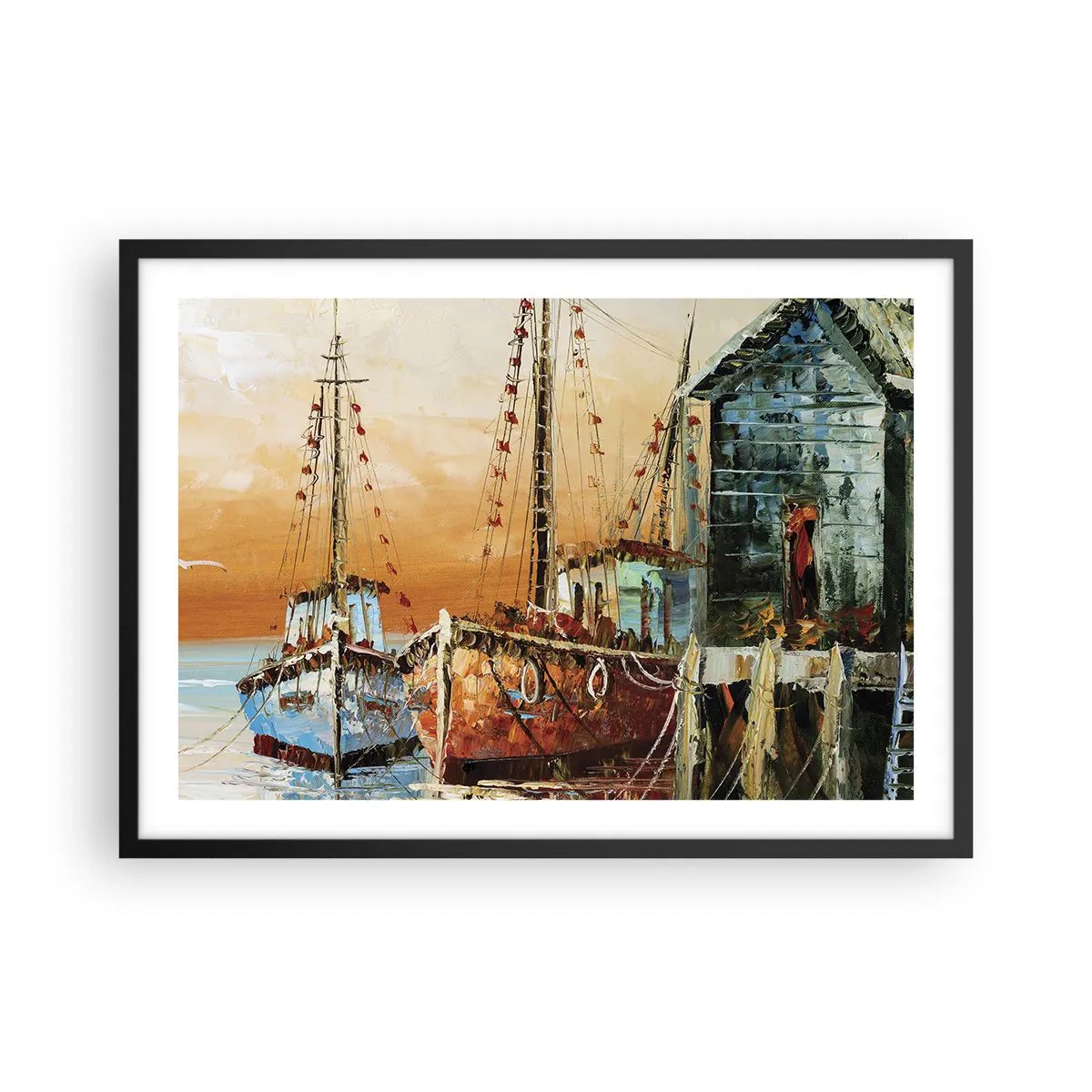 Poster în ramă neagră - Întoarcere pașnică - 70x50 cm