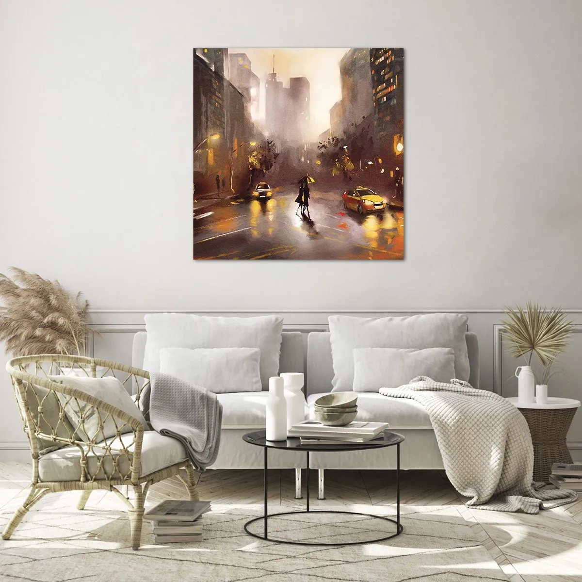 Tablou pe sticlă - În luminile New York-ului - 50x50 cm