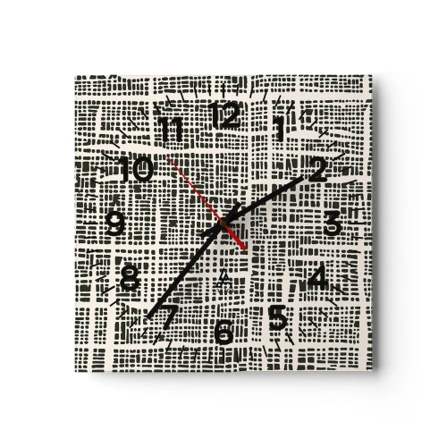 Ceas de perete - Ceas pe sticlă - O compoziție țesută - 40x40 cm