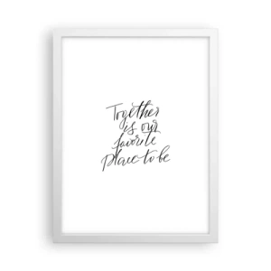 Poster în ramă albă - O simți și tu? - 30x40 cm