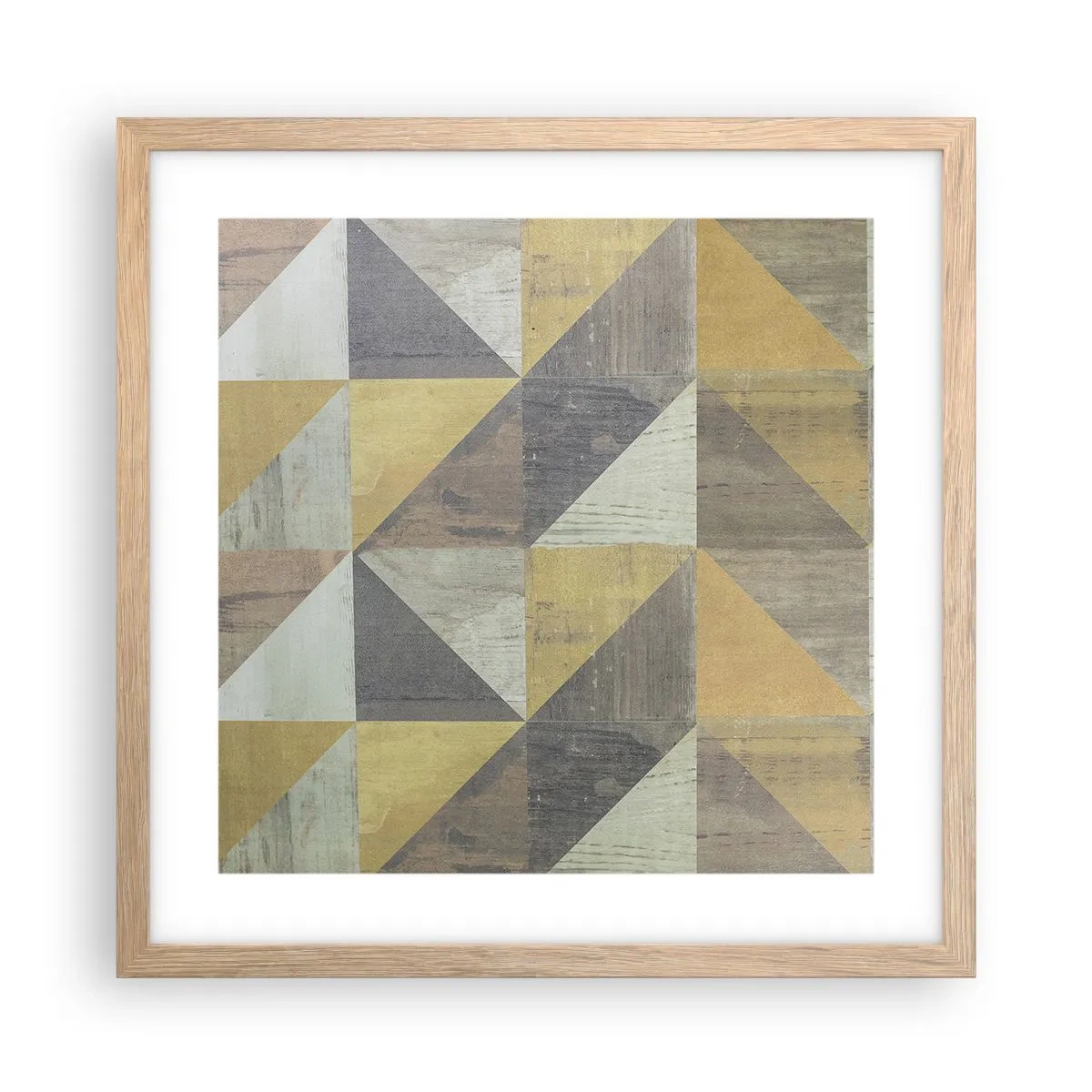 Poster în ramă de stejar deschis - La unghiul triunghiului - 40x40 cm