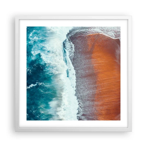 Poster în ramă albă - Atingerea oceanului - 50x50 cm