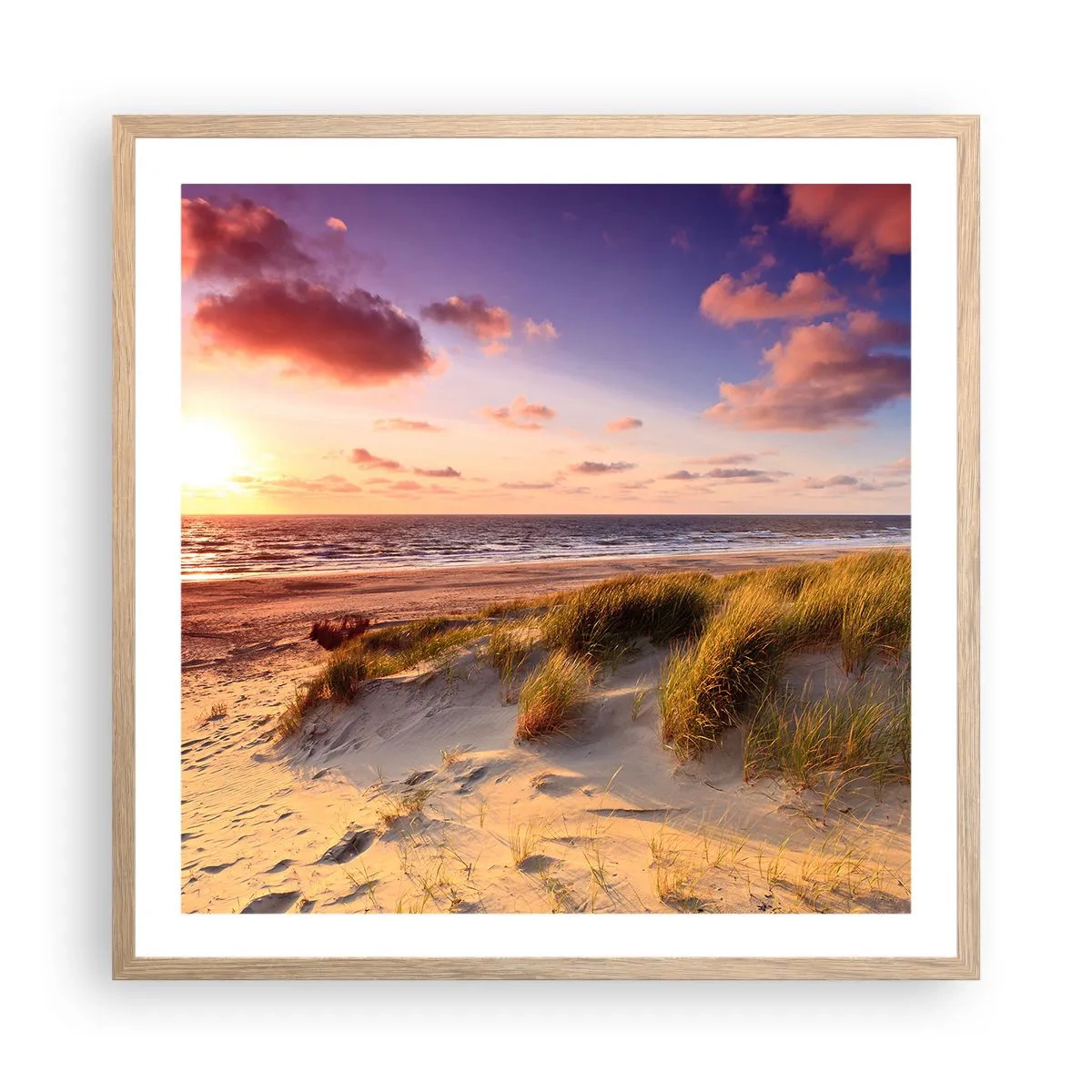 Poster în ramă de stejar deschis - Deja aerul de vară miroase - 60x60 cm