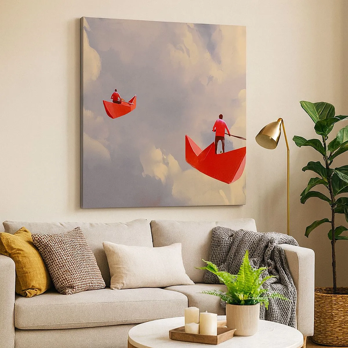 Tablou pe pânză - Expediția visătorilor - 30x30 cm