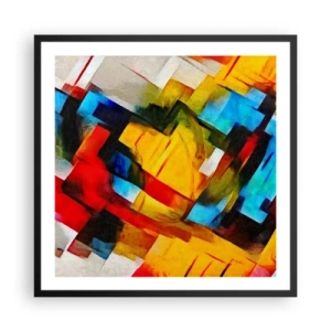Poster în ramă neagră - Sandviș multicolor - 60x60 cm