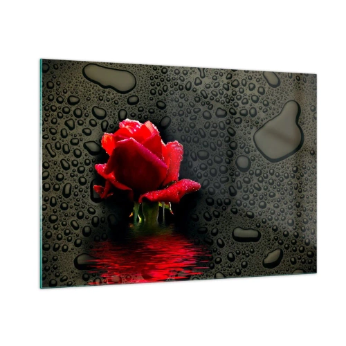 Tablou pe sticlă - Roșu și negru - 100x70 cm