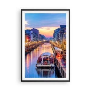 Poster în ramă neagră - O seară de lumină și distracție - 61x91 cm