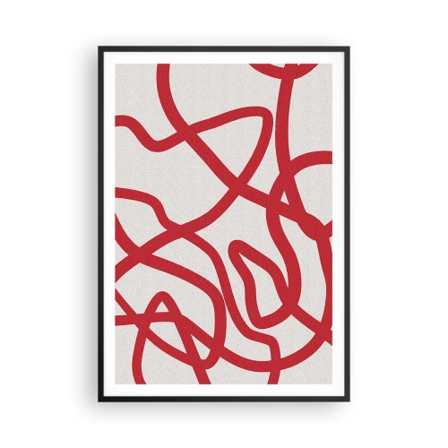 Poster în ramă neagră - Roșu pe alb - 70x100 cm