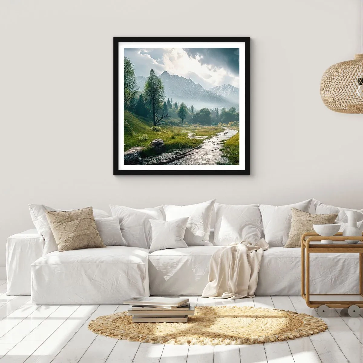 Poster în ramă neagră - Până acolo și înapoi - 50x50 cm