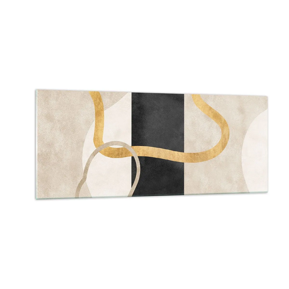 Tablou pe sticlă - Forme înbuclite - 100x40 cm