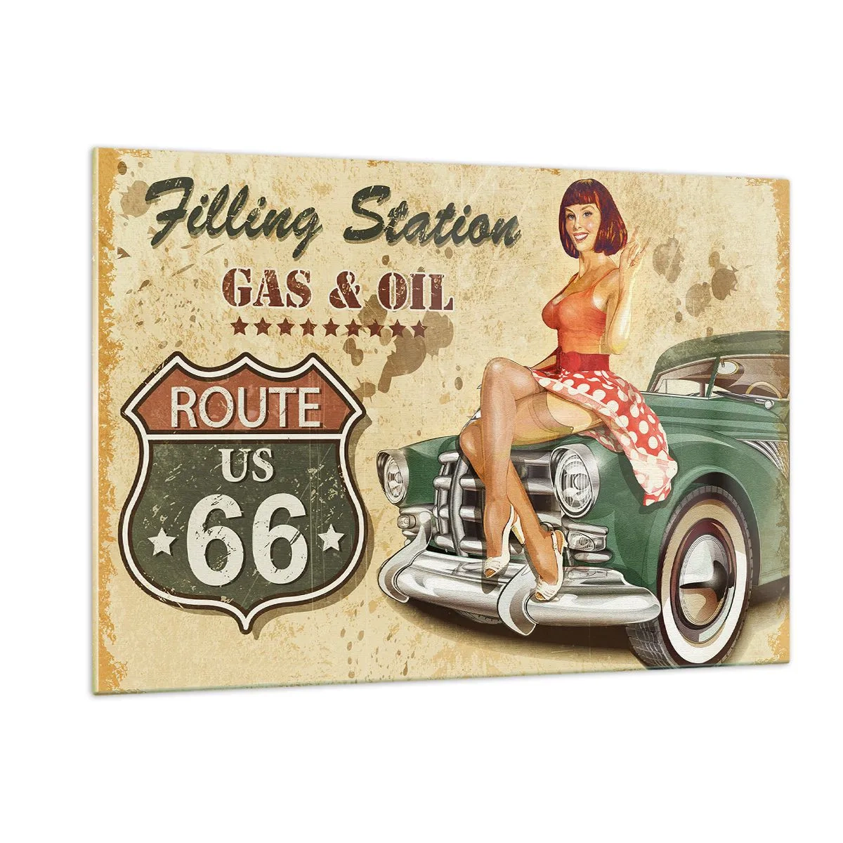 Tablou pe sticlă - Extraordinari ani '40. - 120x80 cm