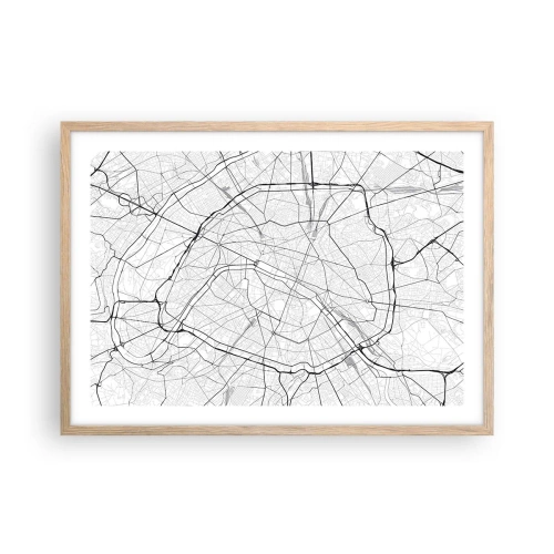 Poster în ramă de stejar deschis - Floarea Parisului - 70x50 cm