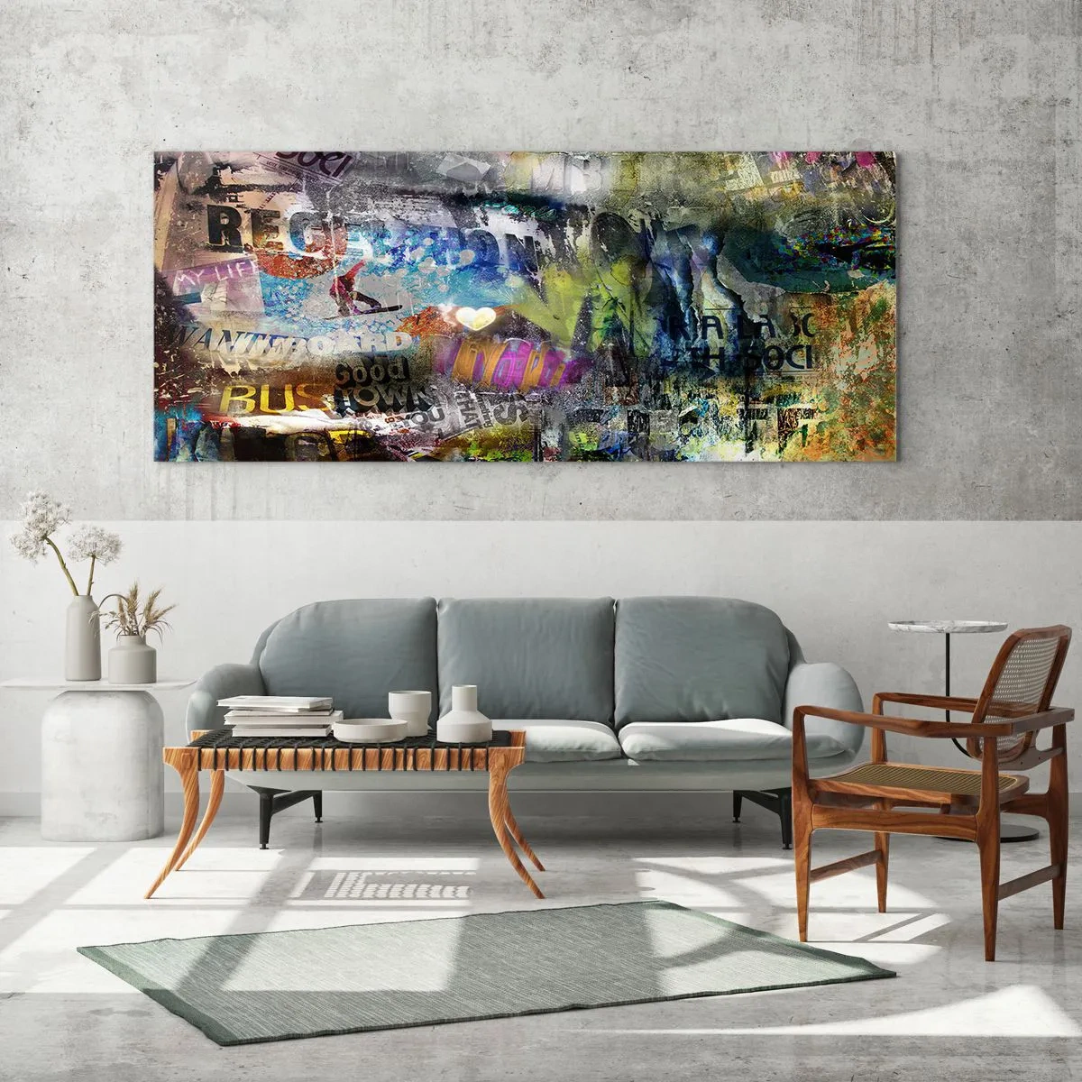 Tablou pe sticlă - Colaj de amintiri - 100x40 cm