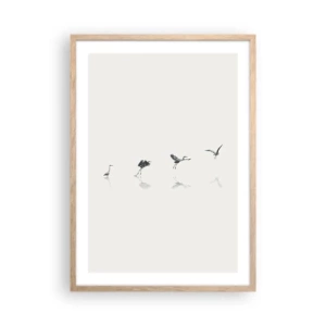 Poster în ramă de stejar deschis - Patru pași simpli - 50x70 cm