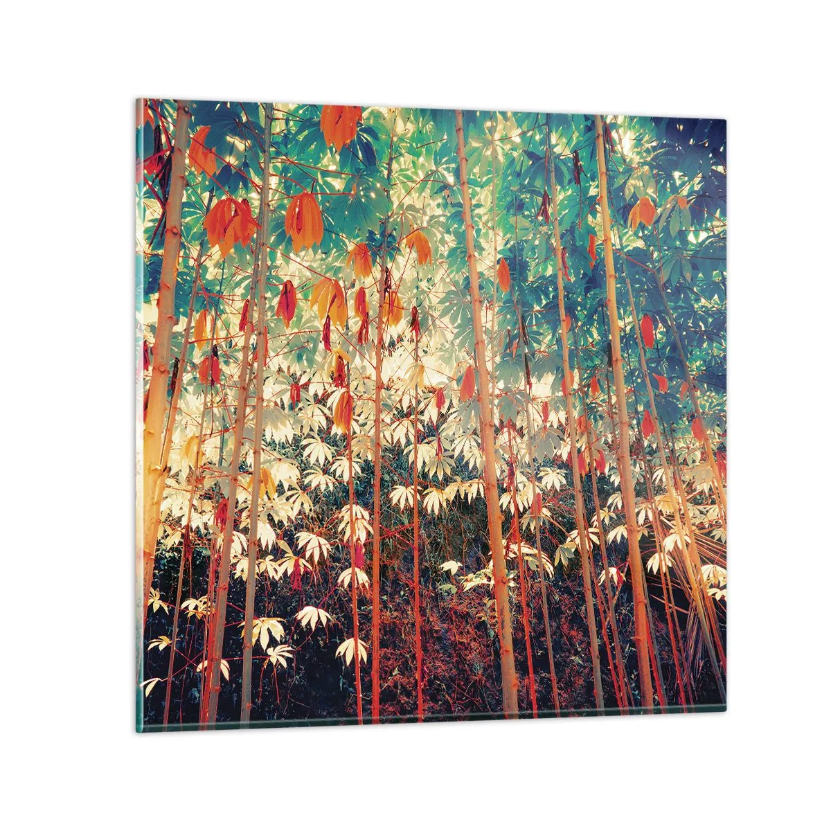 Tablou pe sticlă - Viața secretă a frunzelor - 40x40 cm