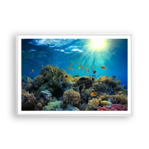 Poster în ramă albă - Comori subacvatice - 100x70 cm