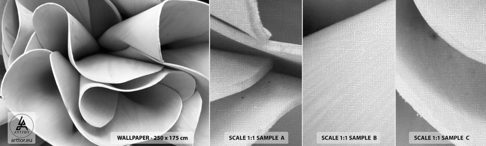 Mostră tapet Premium Canvas - Se întâmplă în spațiu - Abstracția, Bucată, alb-negru - 100x30 cm