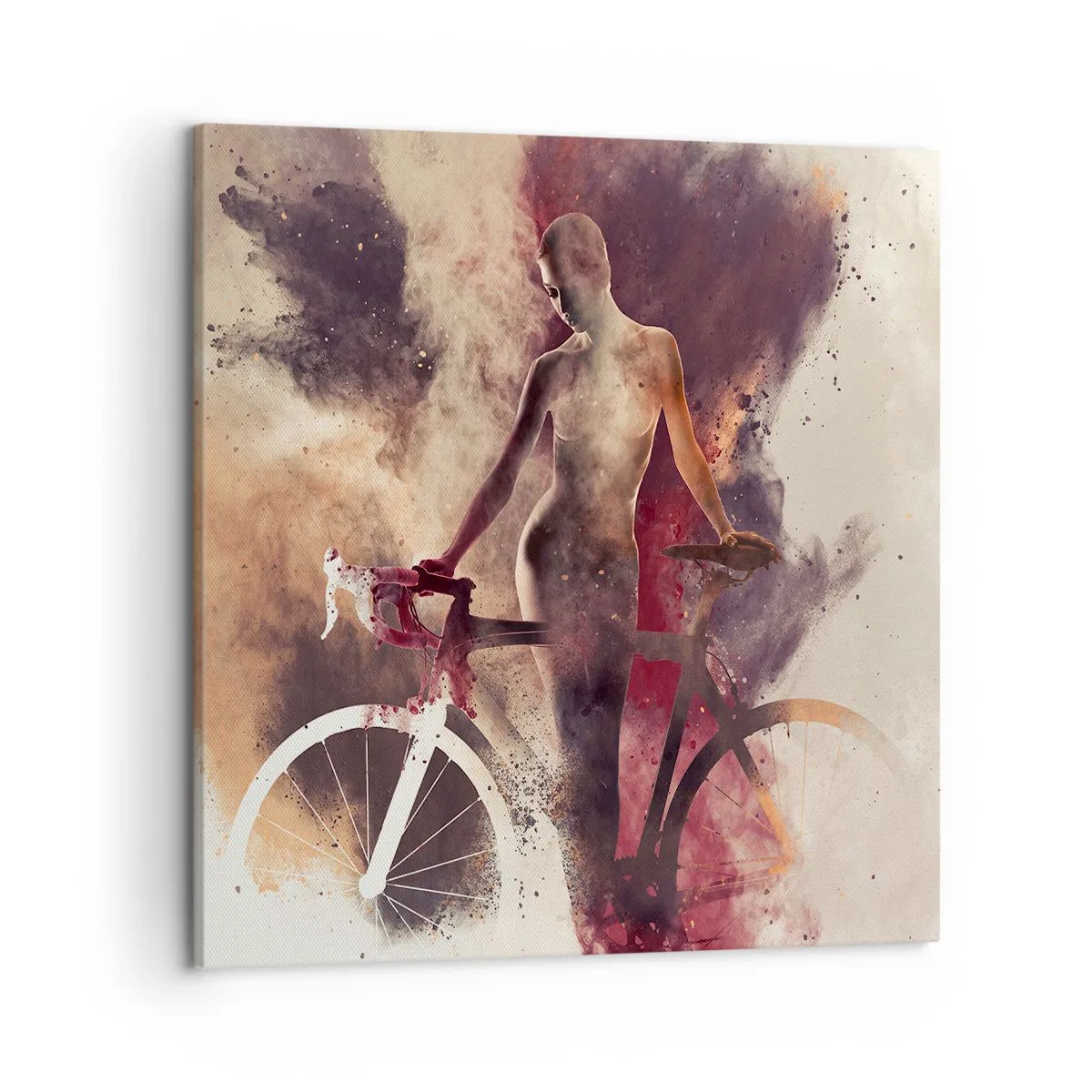 Tablou pe pânză - În forme de marmură sufletul ciclist - 50x50 cm