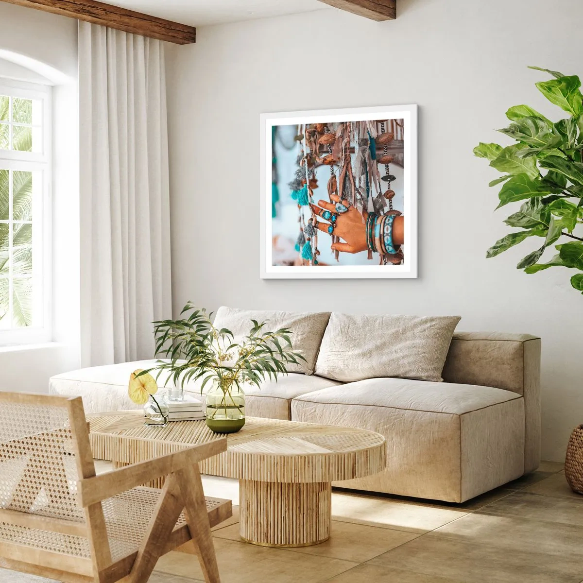 Poster în ramă albă - Comori locale - 50x50 cm