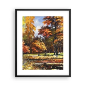 Poster în ramă neagră - Peisaj în aur și bronz - 40x50 cm