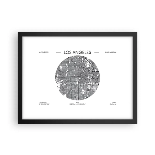 Poster în ramă neagră - Anatomia Los Angeles - 40x30 cm
