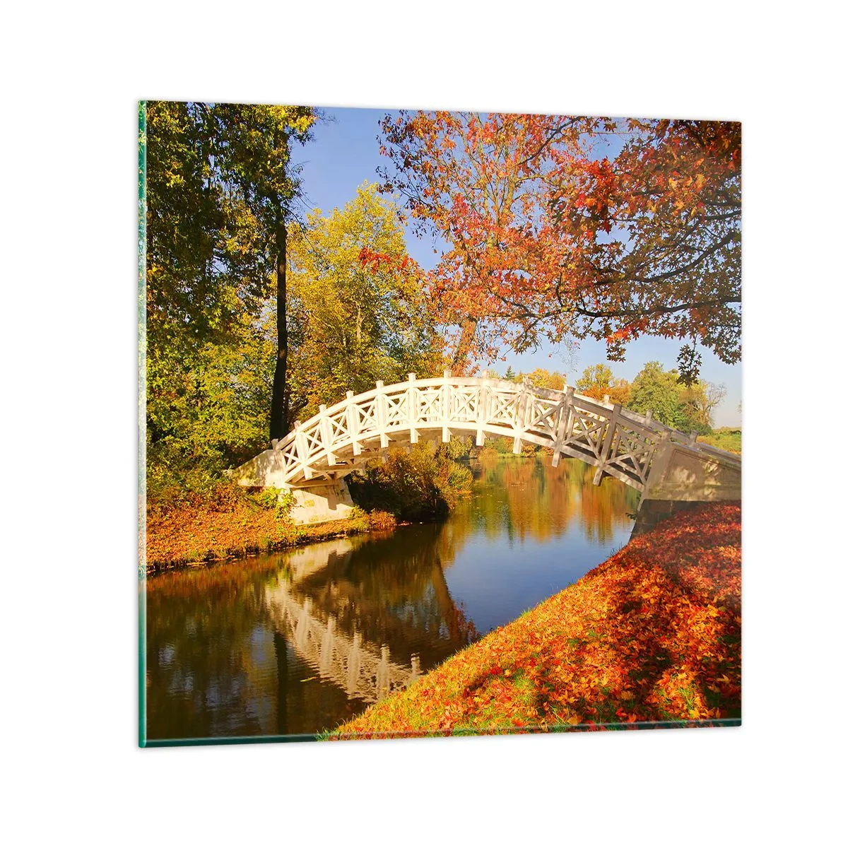 Tablou pe sticlă - Pe podul alb al suspinelor - 60x60 cm
