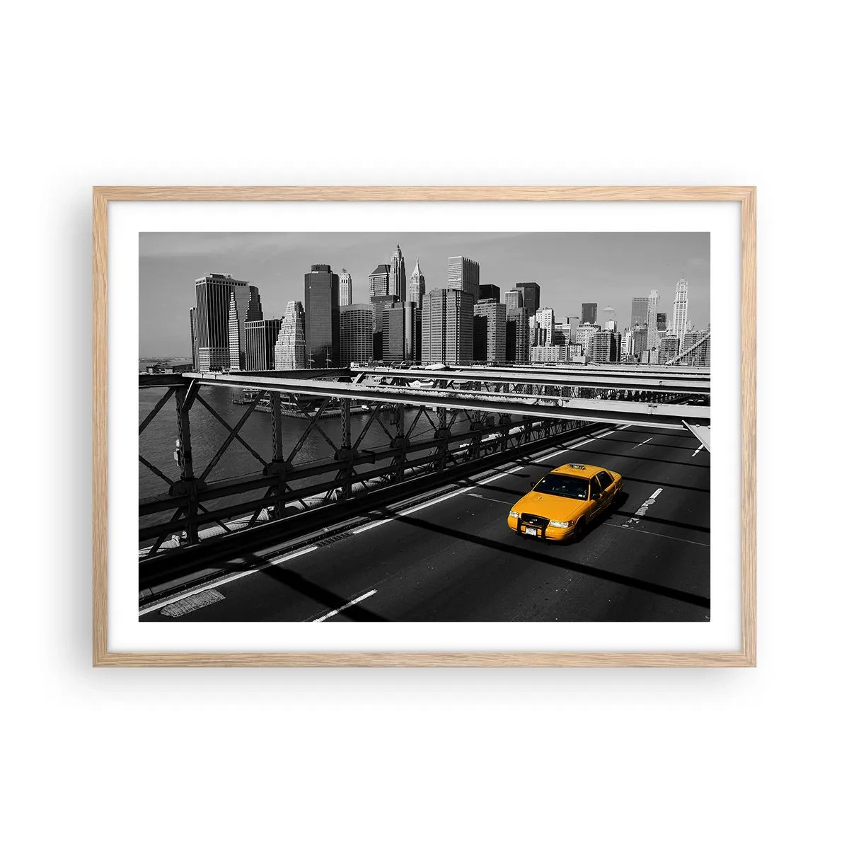 Poster în ramă de stejar deschis - Culorile marelui oraș - 70x50 cm