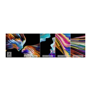 Mostră tapet Premium Canvas - Fuziune de energie și lumină - Abstracția, Chipul de femeie, Bucată - 100x30 cm