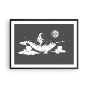 Poster în ramă neagră - Cavalerul Spațial - 70x50 cm