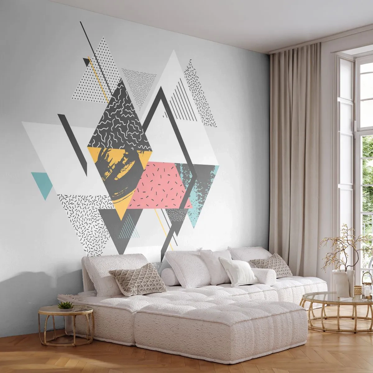 Tapet Autoadeziv Deluxe Sticker - Variația triunghiului și a rombului - Abstracția, Bucată, Triunghiuri - 250x175 cm