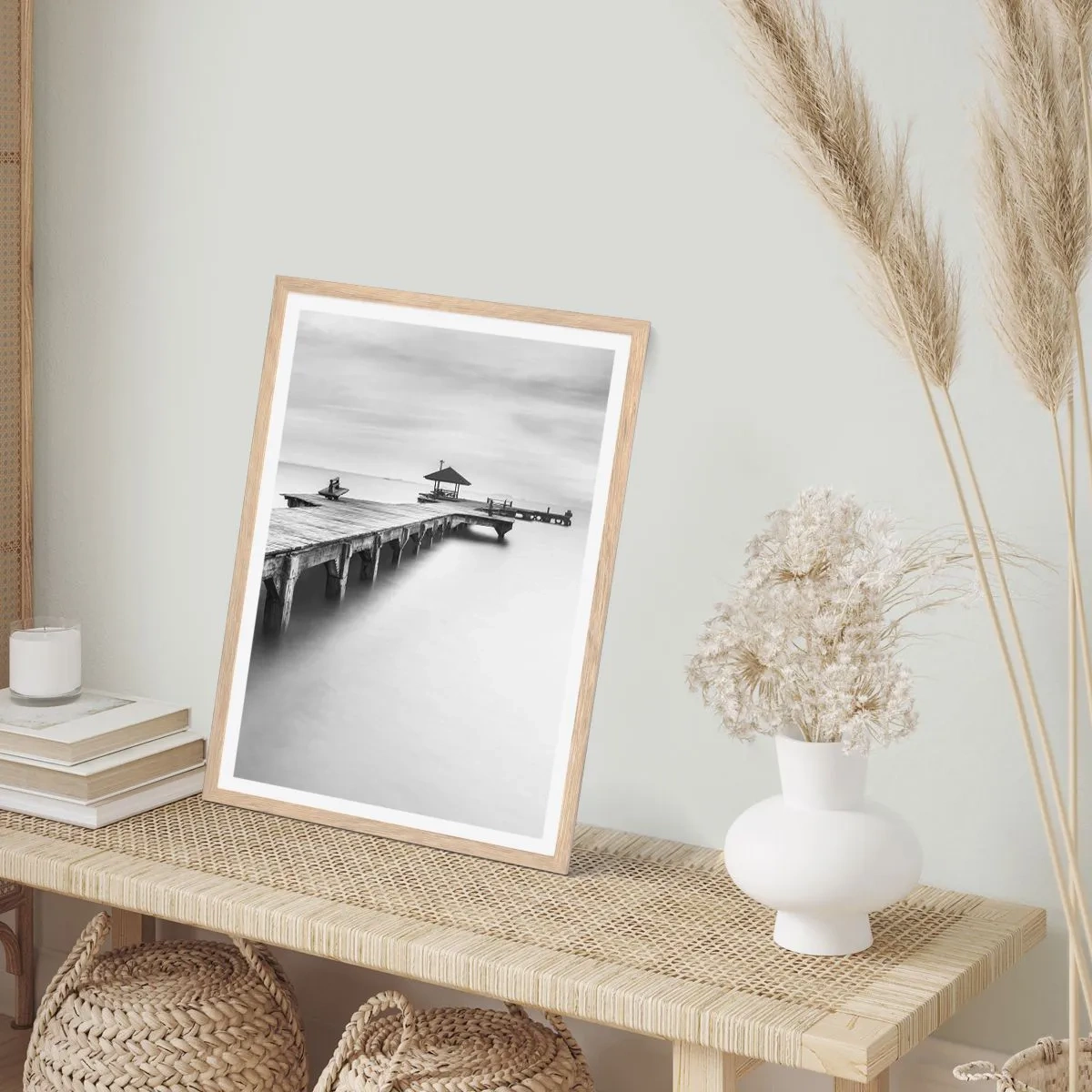 Poster în ramă de stejar deschis - În depărtare - 30x40 cm