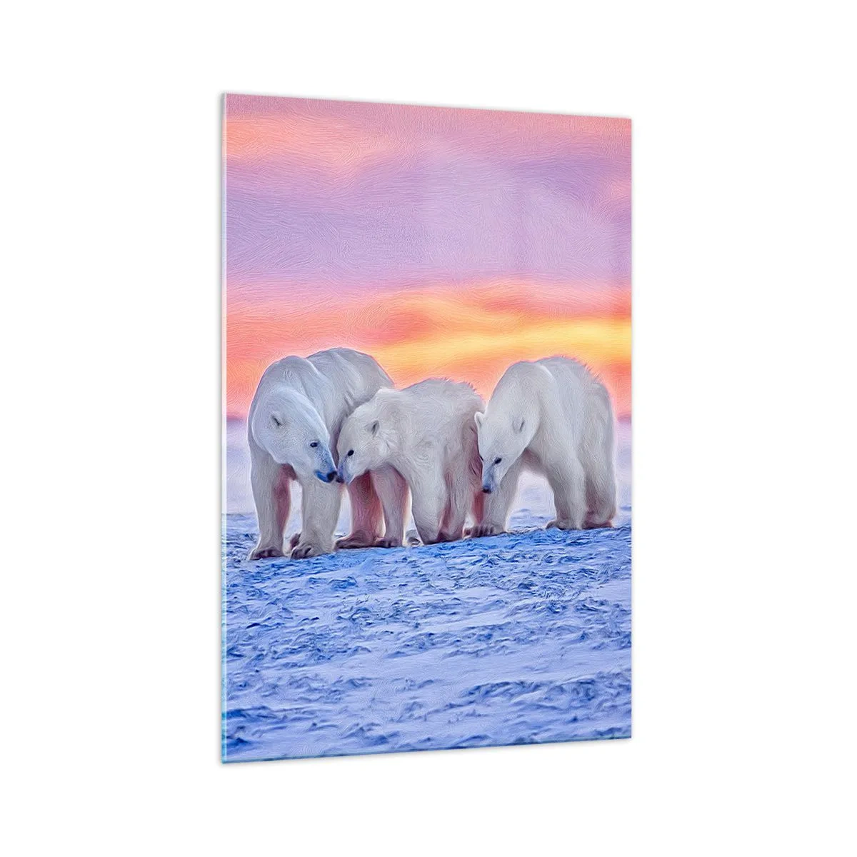 Tablou pe sticlă - Căldura familiei este suficientă - 70x100 cm