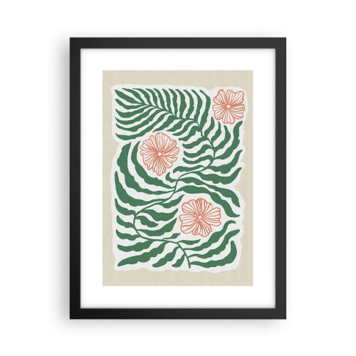 Poster în ramă neagră - Înflorite în verde - 30x40 cm