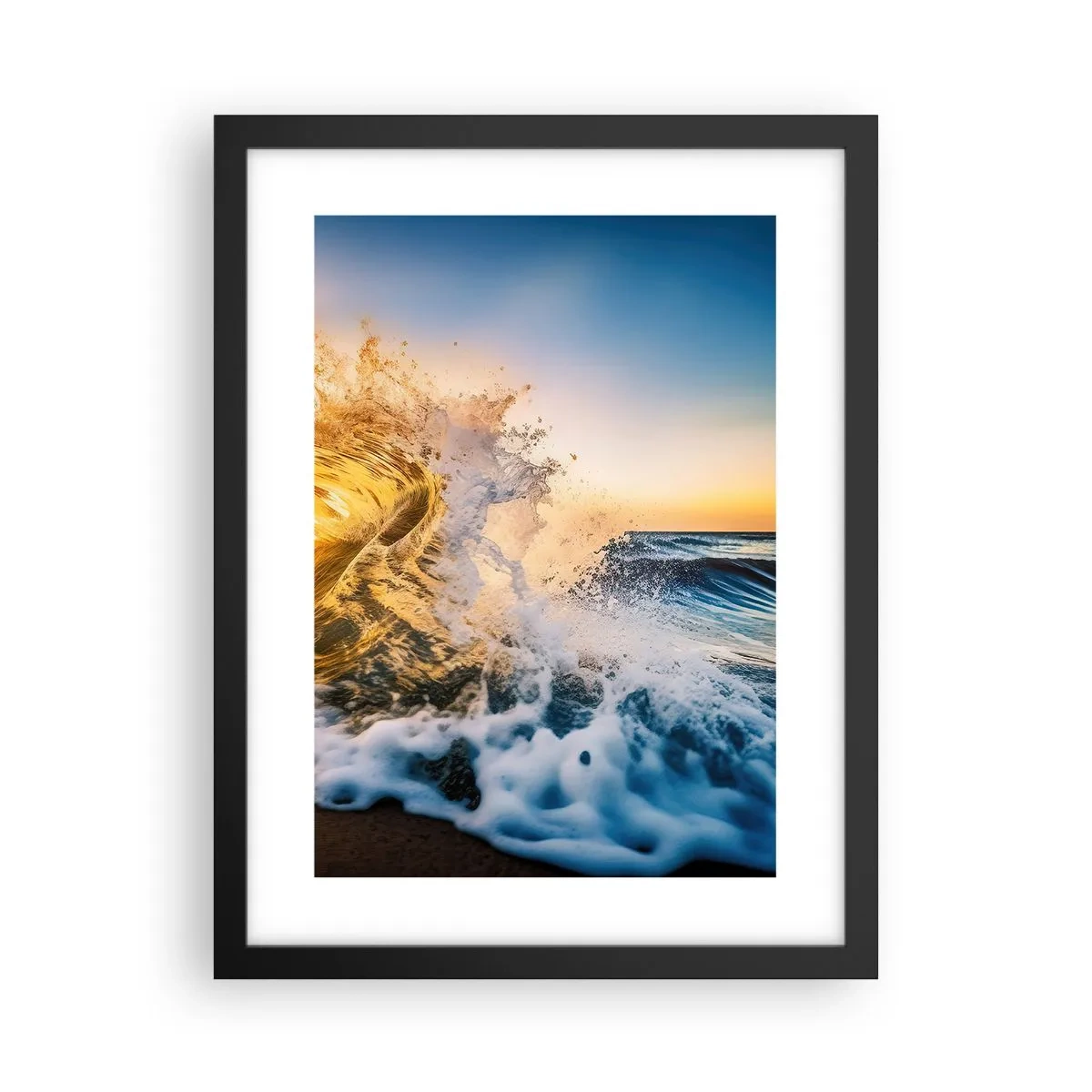 Poster în ramă neagră - Joc în nisip - 30x40 cm