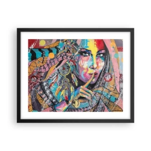 Poster în ramă neagră - Taci până când înțelegi - 50x40 cm