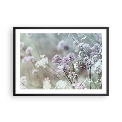Poster în ramă neagră - Ierburi dulci filigranate - 70x50 cm