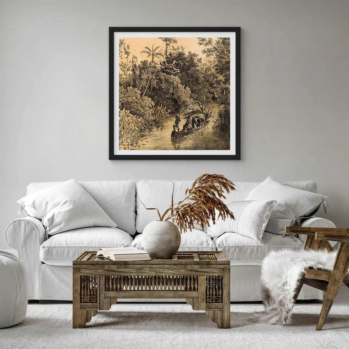 Poster în ramă neagră - Călătorie la sursă - 60x60 cm