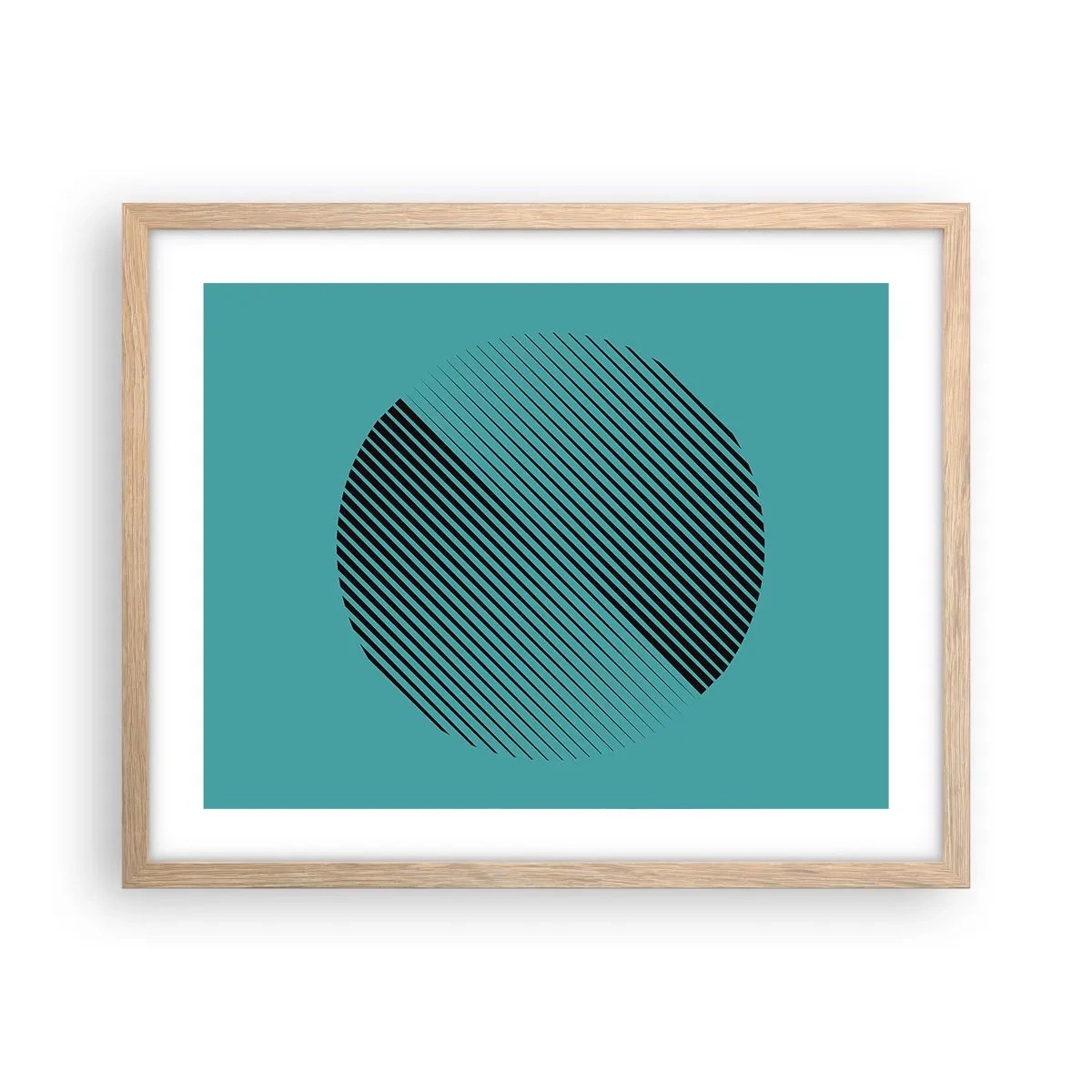 Poster în ramă de stejar deschis - Cercul - o variație geometrică - 50x40 cm