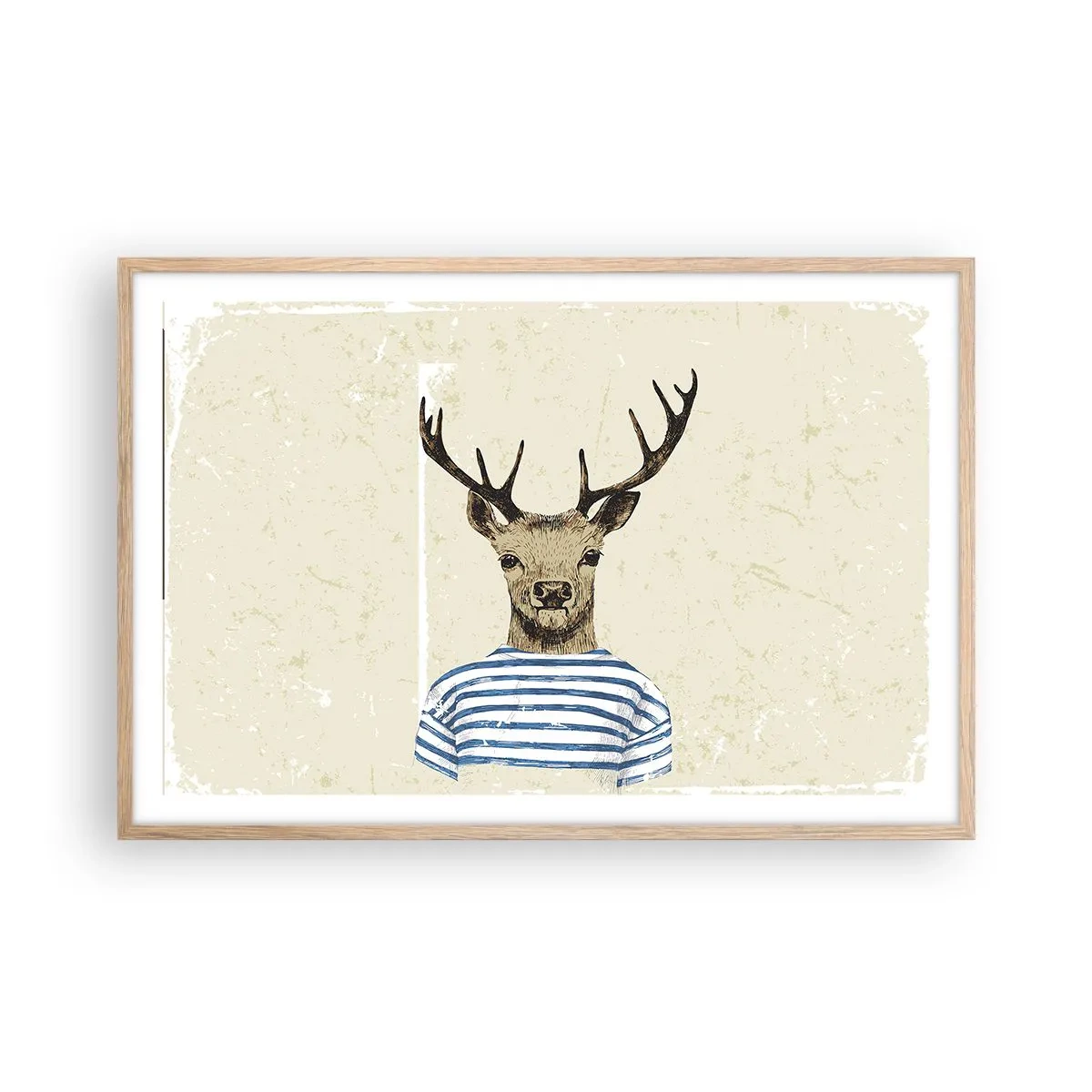 Poster în ramă de stejar deschis - Pentru că îmi plac cămășile cu dungi! - 91x61 cm