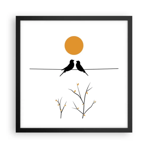 Poster în ramă neagră - Seară cu privighetori - 40x40 cm