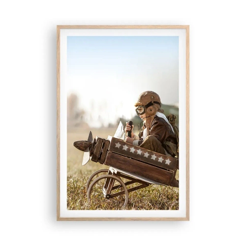 Poster în ramă de stejar deschis - Porniți spre vis - 61x91 cm