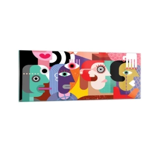 Tablou pe sticlă - Am venit de la domnul Picasso - 140x50 cm