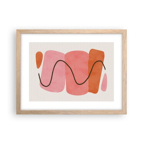 Poster în ramă de stejar deschis - Mișcarea blândă a formelor - 40x30 cm