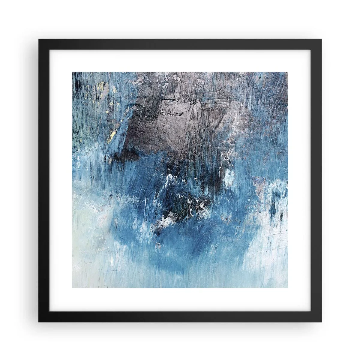 Poster în ramă neagră - Rapsodie albastră - 40x40 cm