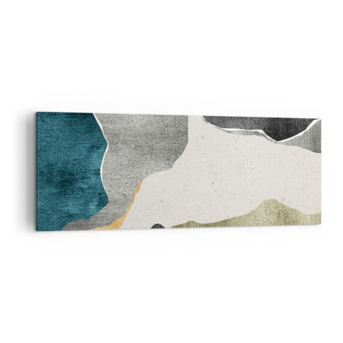 Tablou pe pânză - Compoziție mozaic cu fir de aur - 140x50 cm