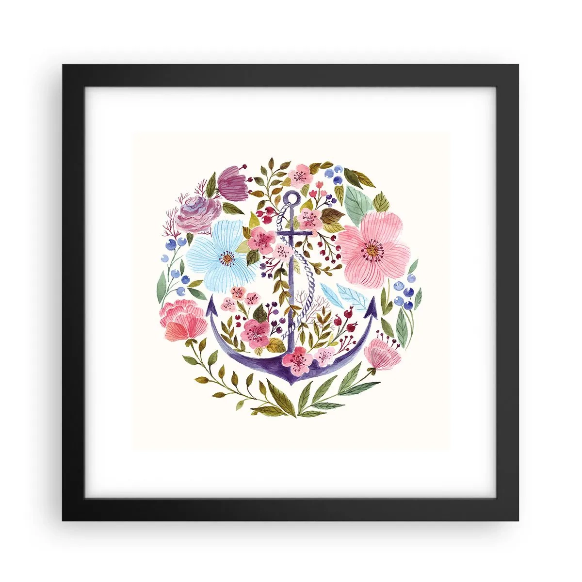 Poster în ramă neagră - Somnul bun al marinarului - 30x30 cm