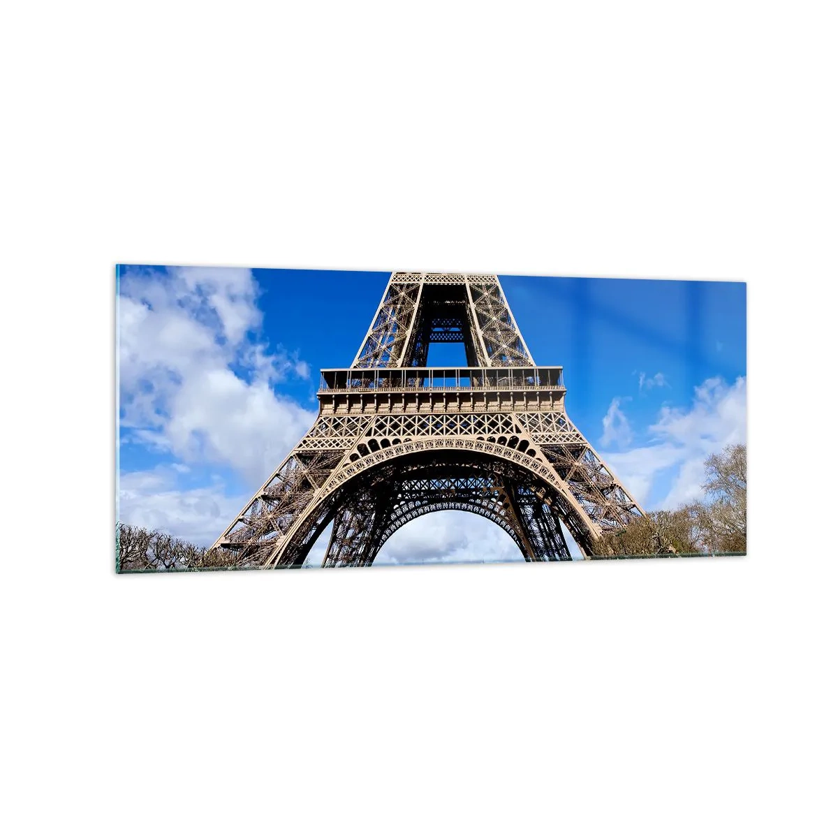 Tablou pe sticlă - Întregul Paris la picioarele ei - 120x50 cm