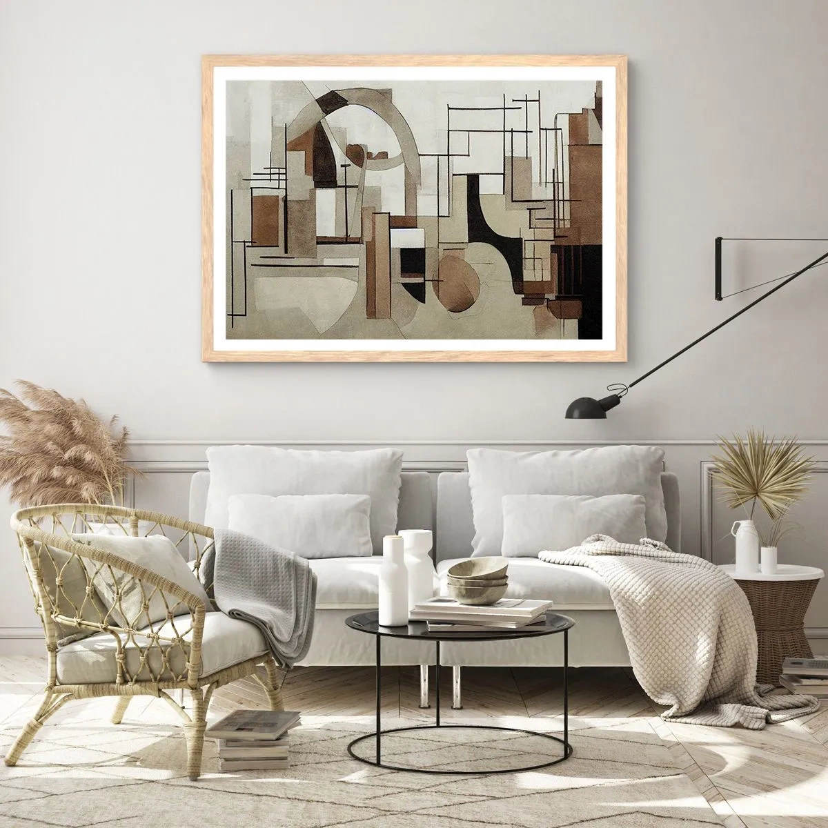 Poster în ramă de stejar deschis - Peisaj urban 2.0 - 50x40 cm